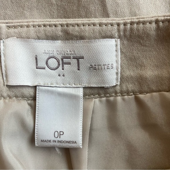 Ann Taylor Loft Beige Career Cotton Pencil Skirt Size 0 Petite - Picture 4 of 4